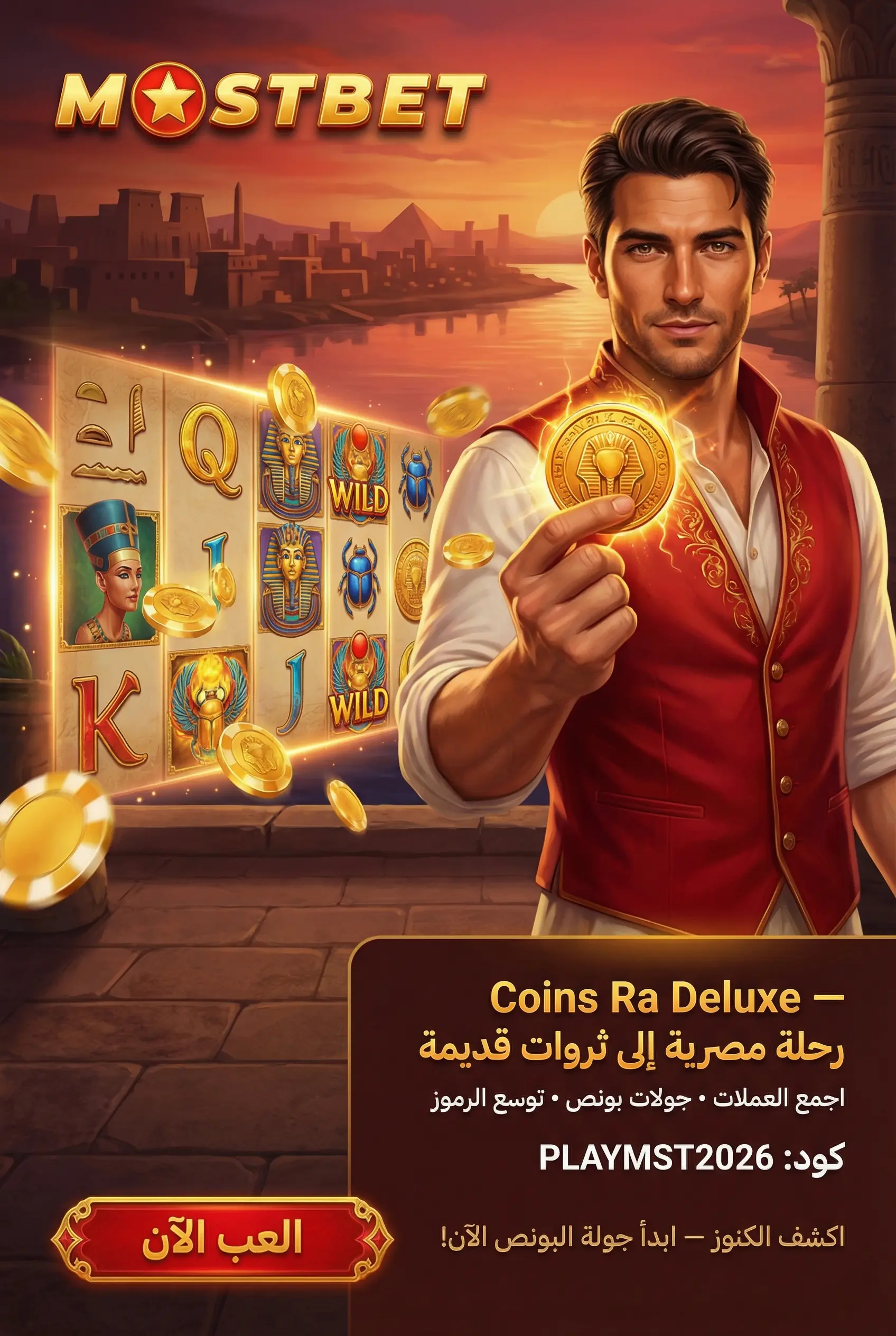 لعبة Coins Ra Deluxe على Mostbet